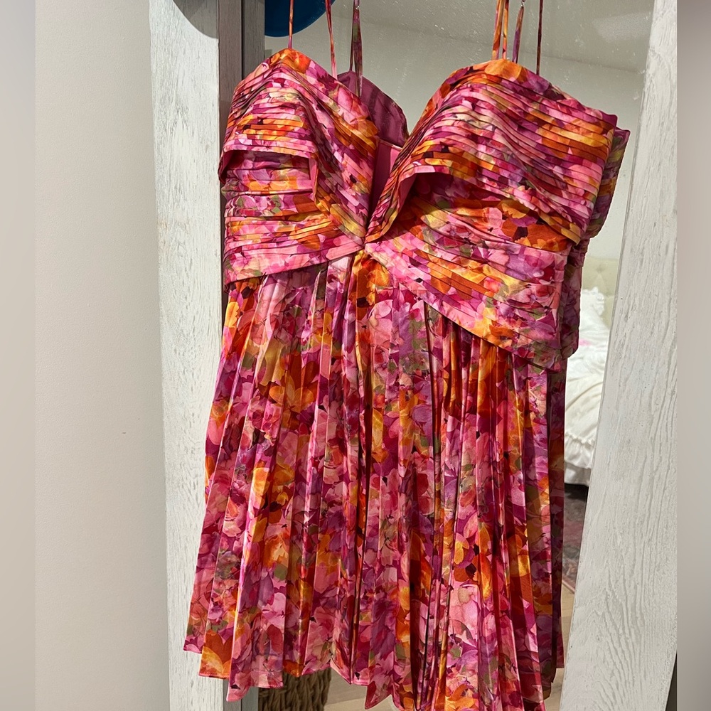 Acler Finnegan pleated mini dress, size 8, NWT